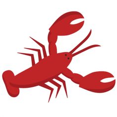 a red lobster on a white background