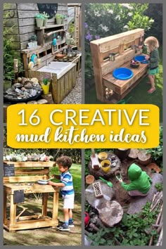 As a natural-minded parent, you’re always looking for fun ways to engage your child in outdoor play. Mud kitchens add creativity and experimentation to nature play. Here, you’ll find 16 great ideas for a mud kitchen. Outdoor Mud Kitchen, Mud Kitchen Ideas, Outdoor Play Kitchen, Mud Pie Kitchen, Mud Kitchen For Kids, Kitchen For Kids, Mud Kitchens, Mud Pies, Pie Party