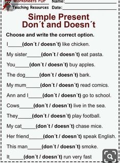 an english worksheet with the words don't and don't