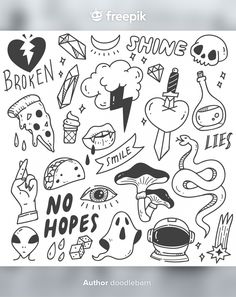 black and white doodles with words that say no hopes, don't give up