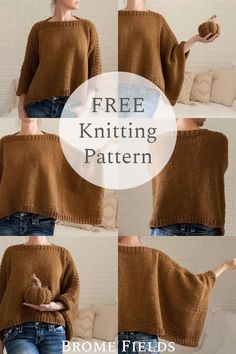 the free knitting pattern for this sweater is easy to make