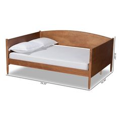 Baxton Studio Veles Mid-Century Modern Ash Walnut Finished Wood Full Size Daybed FredCo theFredCo Mid Century Modern Daybed, Full Daybed, Full Size Daybed, Daybed With Drawers, Modern Daybed, Wood Daybed, Baxton Studio, Modway Furniture, Wood Slats