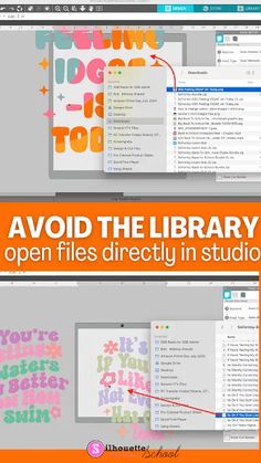 an open book with the text'avoid the library and open files directly in studio