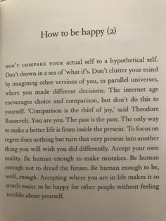 an open book with the words how to be happy on it