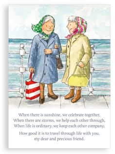 an older couple standing on a pier next to the ocean and holding hands with each other