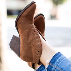 New In The Box V Cut Bootie Upper: Suede Outsole: Man Made Shaft Height: 4.5" Heel Height: 3" Stacked Heel Whip-Stitch Detail Imported By Matisse For Free People Curated Collection Brown Suede Booties For Fall, Casual Brown Heeled Boots With Suede Lining, Brown Boots With Heel Pull Tab For Spring, Brown Spring Boots With Heel Pull Tab, Brown Boots With Suede Lining For Spring, Spring Brown Boots With Heel Pull Tab, Brown Booties With Suede Lining For Fall, Fall Brown Booties With Stacked Heel, Fall Brown Booties With Block Heel