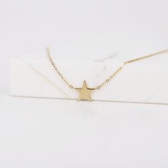 "Star Charm Necklace, Star Charm Choker, Star Pendant Necklace, 14K Gold Star Necklace, 14K Gold Star Choker, Star Necklace, 14K Star Choker ≫ Product Details ◈ Handmade / Handcrafted Fine Jewelry ◈ Star Size: Approx. 8.0mm (H) x 1.0mm (T) ◈ Metal: 14K Solid Gold / 18K Gold ◈ Gold Color: White gold, Rose gold, Yellow gold ◈ Chain Length: 14\" ~ 18\" ≫ Please read our FAQ below for more detail." 14k Gold Star Jewelry, 14k Gold Star Charm Necklaces, Gold Star Necklace, Star Choker, Jewelry Star, Star Necklace Gold, Necklace Star, Star Charm Necklace, Star Pendant Necklace