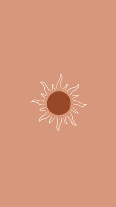 an orange and brown sun on a pink background