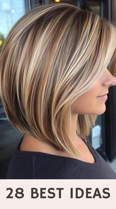 My Pins Saved Boards Hair, Bob Hairstyles With Color, Short Dark Blonde Hair With Highlights, Short Highlighted Hair, Medium Lob, Caramel Balayage Bob, Highlighted Bob, Straight Hair Bob