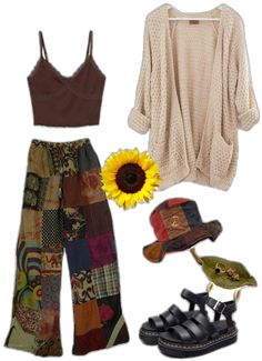 Hippie outfit, boho outfit, hippie fashion, bohemian fashion, earthy outfit, nature outfit, hiking outfit, biology student outfit, camping outfit, festival outfit, party outfit, school outfit, college outfit, study outfit, cottagecore outfit, 70s outfit, 70s fashion, 70s hippie Comfy Hippie Outfit, 60s Hippie Outfits, Hippie Fall Outfits, Simple Hippie Outfits, Vintage Hipster Outfits, Hippie Pants Outfit, Hippie Winter Outfits, Hippie Aesthetic Outfit, 70s Hippie Aesthetic