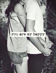 two people holding hands with the words you are my happy