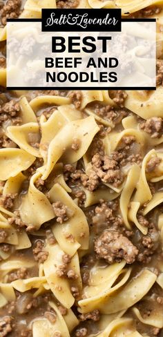 closeup of egg noodles and ground beef with text overlay that reads best beef and noodles Easy Beef And Noodles Recipe, Beef And Noodles Recipe, Beef Pasta, Beef Casserole Recipes, Ground Beef Recipes Easy, Ground Beef Recipes For Dinner, Noodles Recipe, Beef Recipe, Recipes For Dinner