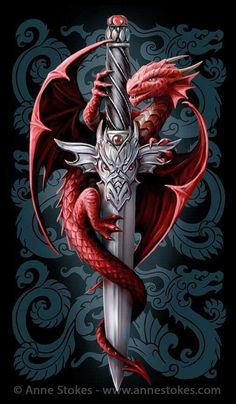 Chinese Tattoo Designs, Anne Stokes Art, Warrior Art, Design Dragon, Anne Stokes, Dragon Warrior, Celtic Dragon