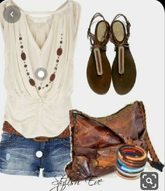 Look Jean, Summer Shorts Outfits, Estilo Hippie, Outfit Combinations