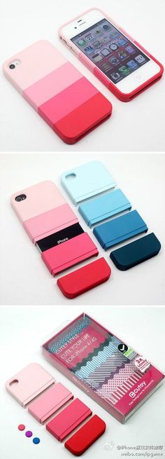 four different colored cases for an iphone