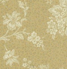 an old fashioned wallpaper with white flowers on it