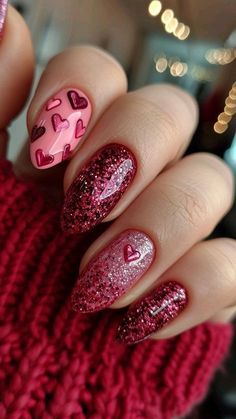 Valentines Day Glitter Nails, Fav Products, Nails Valentines, Fall Gel Nails, Polish Ideas, Her Nails, Pearl Nails, Thanksgiving Nails