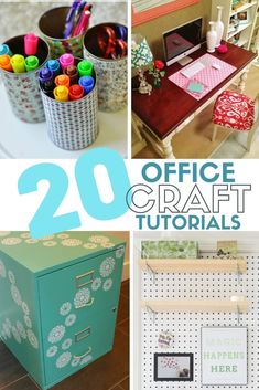 the top 20 office craft projects for kids to do on their desks and shelves