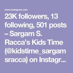 23K followers, 13 following, 501 posts – Sargam S. Racca’s Kids Time (@kidstime_sargamsracca) on Instagram: "@sargam.s.racca 
97-6666-6006
🔹Activity Centre for Preschoolers
🔸Workshops🔸Events for children
📍Nashik, Maharashtra." Activity Centers, On Instagram, Instagram