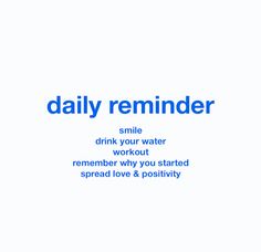 the words daily reminder are in blue and white