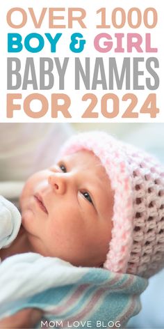 Pinterest graphic with text for a post on modern baby names for boys and girls. Baby Name Ideas, Baby Boy And Girl, Names For Boys