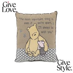 a winnie the pooh pillow with a quote on it