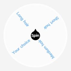 a white circle with the words spin on it