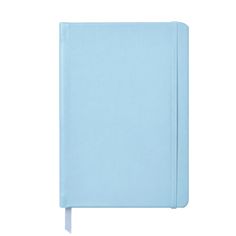 a light blue notebook on a white background