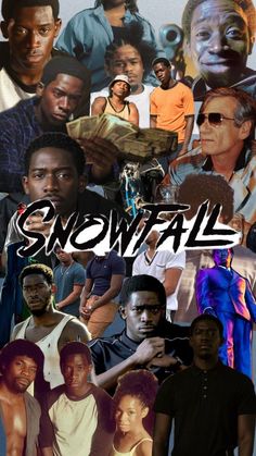 a collage of different people with the words snowball on them in front of them