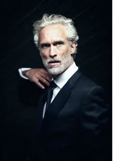 Ingo BROSCH | Premium Models Grey Hair Model, Men With Grey Hair, Handsome Older Men, Male Fashion, Gentleman Style, Gray Hair, Beard Styles