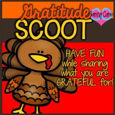 an image of a turkey with words that say, i have fun while sharing what you are grateful for