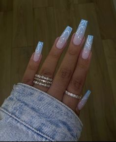 Summer Long Sleeve, Lilac Nails, Nail Art Gel, Milky Nails, Nail Idea, Blue Nail, Knitted Dress, Acrylic Nails Coffin Short