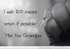 a hand holding a string with the words i wish r p means return if possible miss you grandpa