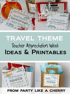 travel theme teacher appreciation week ideas and printables from party like a cherry