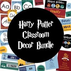 harry potter classroom decal bundle with the words harry potter on it and various stickers