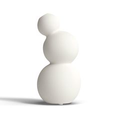 a white snowman made out of balls on a white background with the shadow of it's head