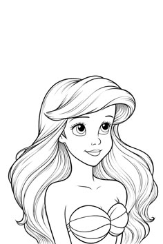 How To Draw Ariel, Princess Ariel Coloring Pages, Disney Characters Outline, Little Mermaid Drawing, Little Mermaid Coloring Pages, Disney Coloring Pages Printables, Free Disney Coloring Pages, Ariel Coloring Pages, Printable Princess