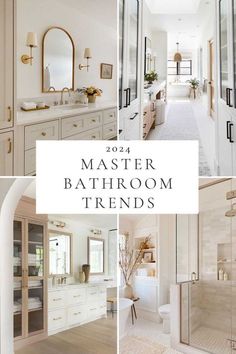 the bathroom is all white and has gold trimmings on the doors, drawers, cabinets