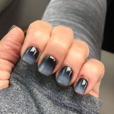 Nails Gray, Orange Ombre Nails, Gray Nail, Black Ombre Nails, Red Ombre Nails, Faded Nails, Purple Ombre Nails, Unghie Sfumate, Black Fade