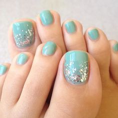 Pedicure Azul, Beach Toe Nails, Toenail Art Designs, Easy Toe Nail Designs, Toenail Designs Summer, Spring Pedicure, Simple Toe Nails, Cute Pedicures, Pedicure Designs Toenails