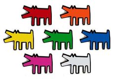 six different colors of hair clips in the shape of cats on a white background with clippings