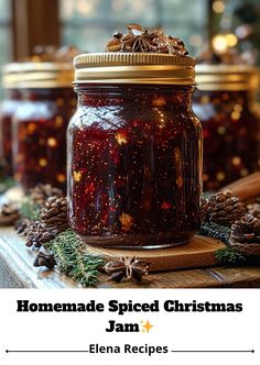 homemade spiced christmas jam recipe in a jar