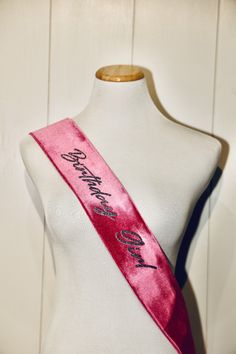 Birthday girl, Multi glitter, Pink sash Birthday Sash Outfits, Birthday Sash Ideas, Diy Birthday Sash, Pink Birthday Sash, Bday Sash, Birthday Sashes, Lititz Pennsylvania, 21st Birthday Sash, Pageant Sashes