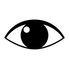 an eye icon in black and white