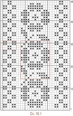 a cross stitch chart with numbers and dots