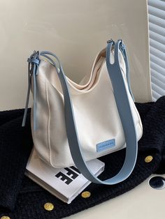 Casual Color Block Shoulder Bag For Daily Use, Everyday Color Block Crossbody Shoulder Bag, Trendy Color Block Shoulder Bag, Trendy Color Block Tote Shoulder Bag, Rectangular Shoulder Bag With Contrast Color, Trendy Color Block Shoulder Bag For Everyday, Everyday Square Color Block Shoulder Bag, Color Block Bags For Everyday Use, Blue Color Block Bags For Daily Use