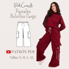 This beautiful pants is a basic sewing pattern that is easy to make and is perfect for beginners or experienced sewers! Digital pattern of pants with cargo pockets size S, M, L and XL. Compare your size in the box in the images. This pattern has a sewing tutorial video on my YouTube channel: Paola Camacho deisgn 👉🏻 https://youtu.be/b5LmD8dqs6g?si=Tean9QxLiur6Pzxp Loose palazzo pants adjustable at the waist with cargo pockets. Letter size PDF sewing pattern, instant download, print at 100% scale with no margin on the sheets. The materials you will need to make these pants will be: Cotton flannel fabric, linen or some semi-thick rigid fabric, 4 cm wide elastic, cord to your liking, sewing machine, thread the color of the fabric, scissors and pins. The pattern includes pattern files in size Palazzo Pants Pattern, Basic Sewing, Cargo Pocket, Tutorial Video, Sewing Basics, Flannel Fabric, Pants Pattern, Pocket Pants, Palazzo Pants