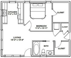 the floor plan for a two bedroom apartment with an attached bathroom and living room area