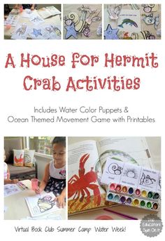 a book about crab activities for children with pictures of the animals and their names on it