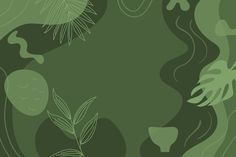 an abstract green background with leaves and plants